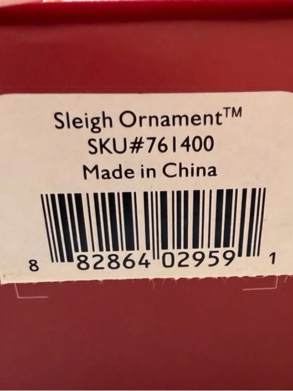 Lenox Porcelain Christmas Sleigh Ornament 761400 Hand Painted Gold Trim Holiday
